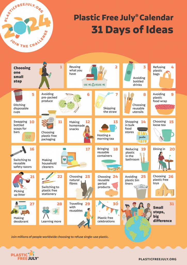 Calendario de Plastic Free July